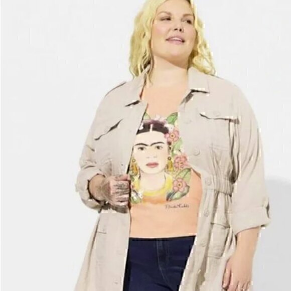 torrid Jackets & Blazers - Torrid Double Gauze Utility Anorak Lightweight Jacket Button Front